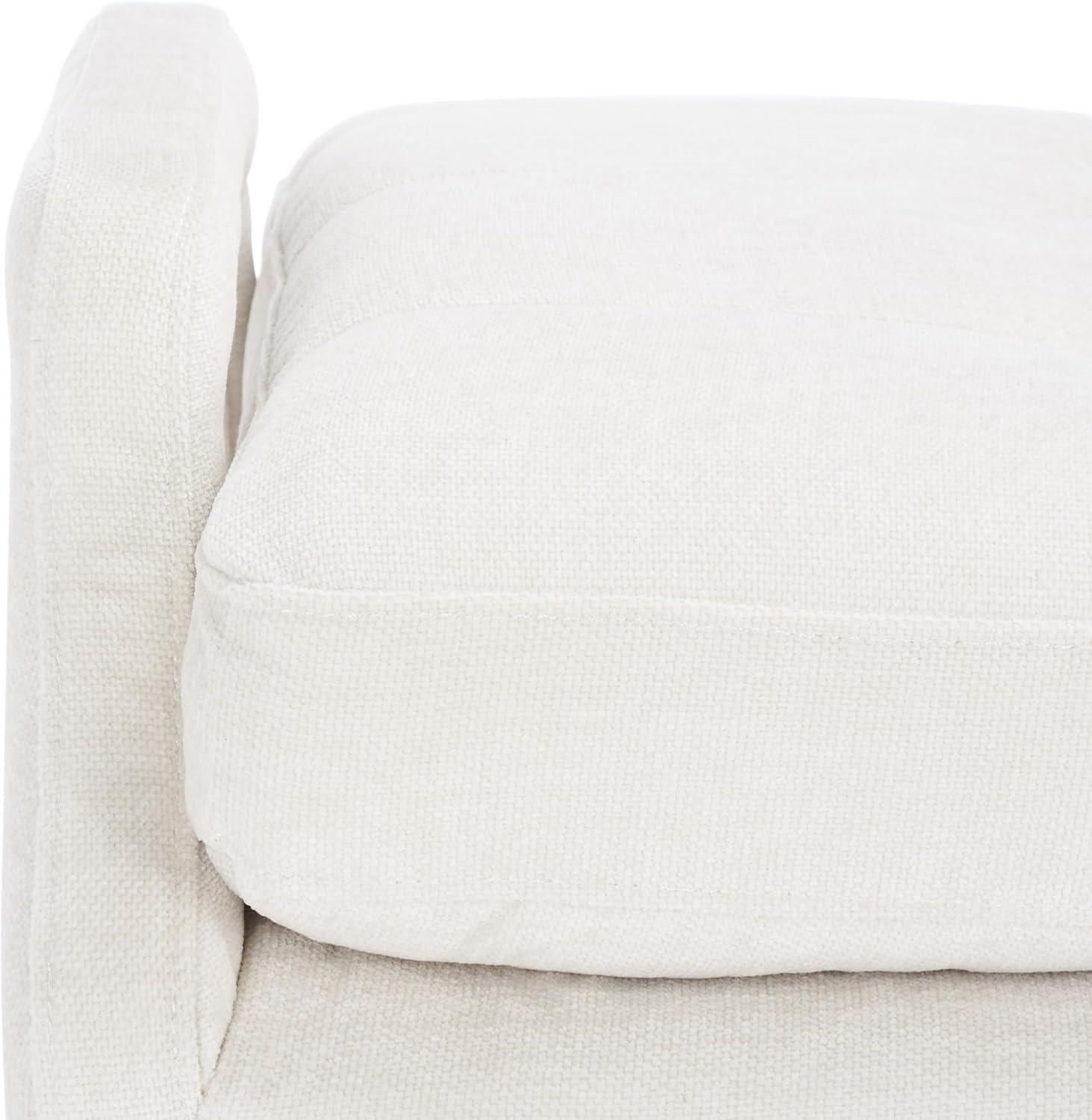 image:imageSAFAVIEH Home Collection Everdeen Glam Light Grey VelvetGold Pillow Top Tufted BenchLight GreyGold