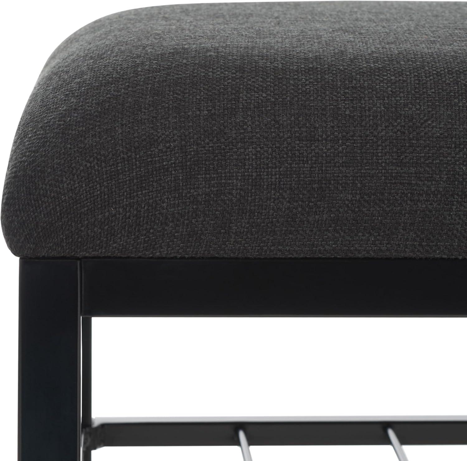 image:imageSAFAVIEH Home Collection Milligan BlackBlack Open Shelf Bench with CushionBlackBlack