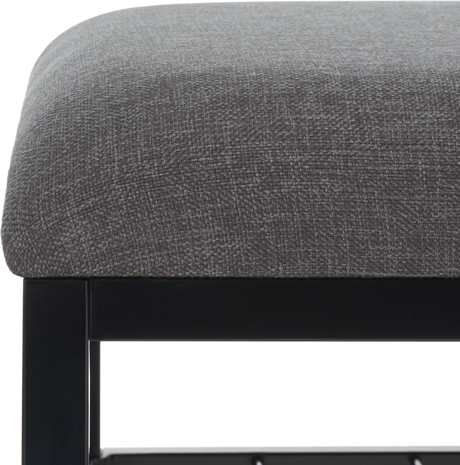 image:imageSAFAVIEH Home Collection Milligan BlackBlack Open Shelf Bench with CushionGreyBlack
