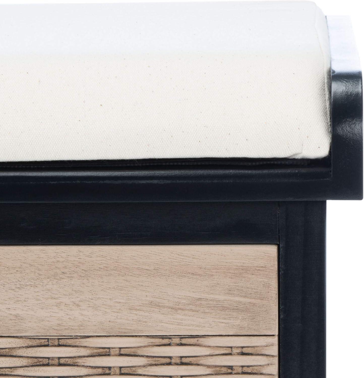 image:imageSafavieh Home Collection Landers Sand 2DrawerCushion Storage Bench Fully Assembled BCH5702DBlack