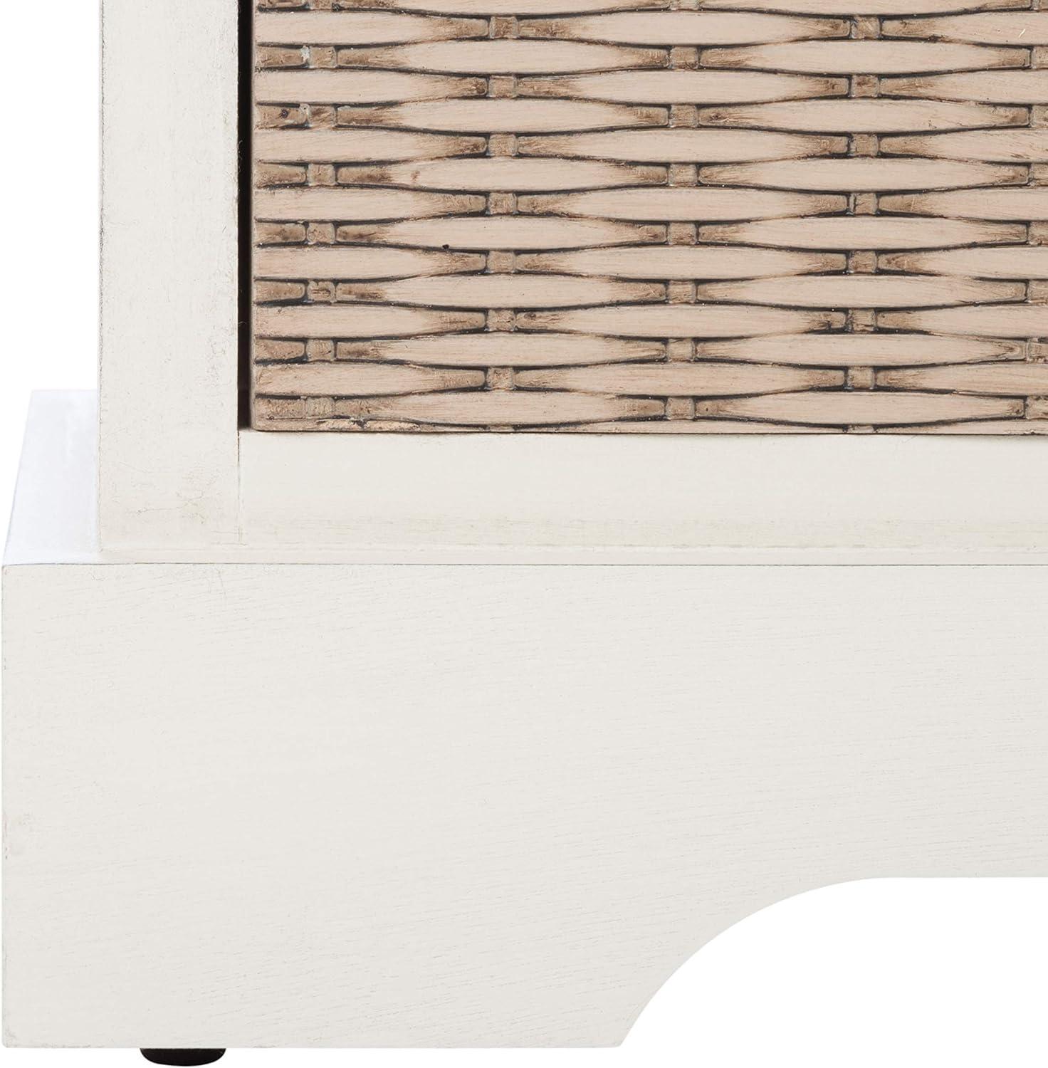 image:imageSafavieh Home Collection Landers Sand 2DrawerCushion Storage Bench Fully Assembled BCH5702DDistressed White