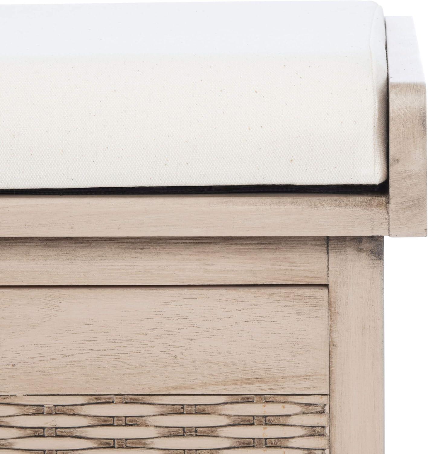 image:imageSafavieh Home Collection Landers Sand 2DrawerCushion Storage Bench Fully Assembled BCH5702DSand