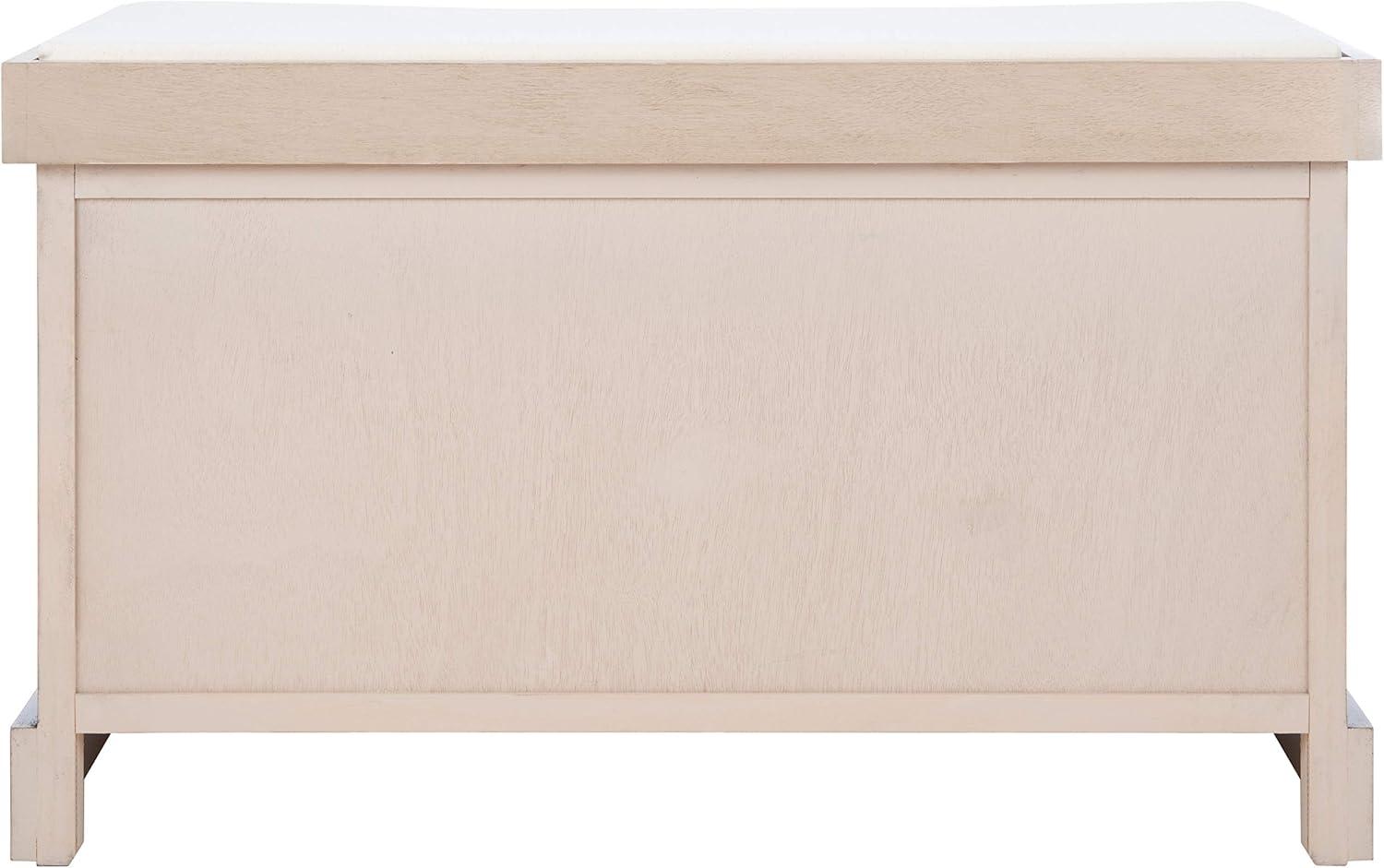 image:imageSafavieh Home Collection Landers Sand 2DrawerCushion Storage Bench Fully Assembled BCH5702DSand