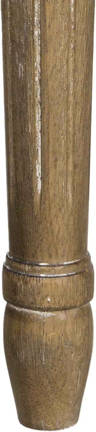 image:imageSafavieh Home Collection Rocha French Brasserie Tufted Grey and Rustic Oak 19inch Wood BenchBeige Rustic Oak
