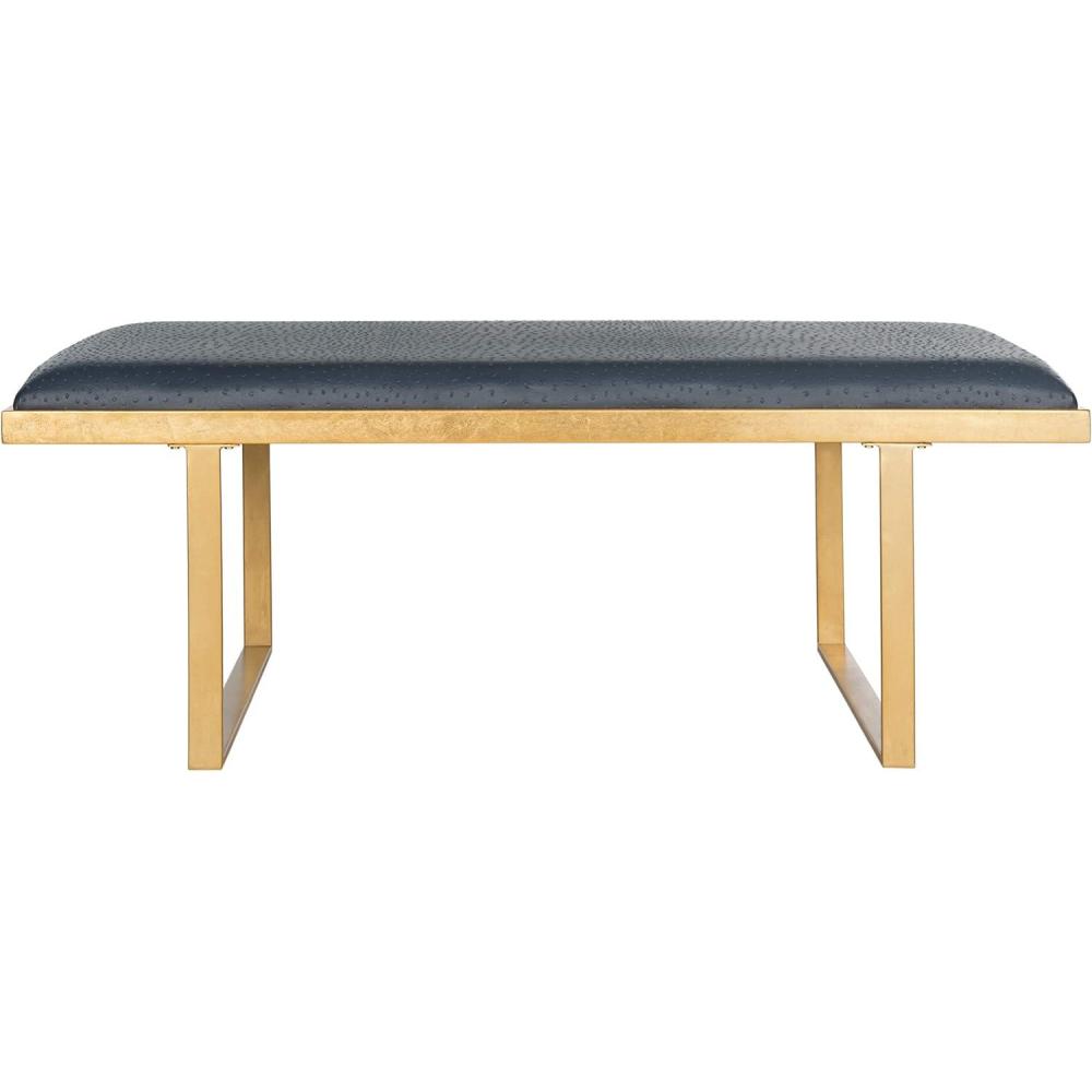image:imageSafavieh Home Collection White and Gold Millie Zebra Loft BenchNavy Gold