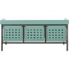 SAFAVIEH Home Collection – Isaac Oak Wooden Storage Bench with Drawers, Entryway & Mudroom Seating, Iron Frame Design, Fully Assembled (AMH6530E)(Dusty Green)
