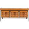 SAFAVIEH Home Collection – Isaac Oak Wooden Storage Bench with Drawers, Entryway & Mudroom Seating, Iron Frame Design, Fully Assembled (AMH6530E)(Honey Oak)
