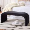 SAFAVIEH Home Collection – Tenko Emerald Green Curved Upholstered Accent Bench, Modern Minimalist Seating for Bedroom, Entryway or Living Room (BCH1300D)(Black)
