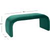 SAFAVIEH Home Collection – Tenko Emerald Green Curved Upholstered Accent Bench, Modern Minimalist Seating for Bedroom, Entryway or Living Room (BCH1300D)(Emerald)