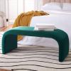 SAFAVIEH Home Collection – Tenko Emerald Green Curved Upholstered Accent Bench, Modern Minimalist Seating for Bedroom, Entryway or Living Room (BCH1300D)(Emerald)