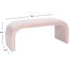 SAFAVIEH Home Collection – Tenko Emerald Green Curved Upholstered Accent Bench, Modern Minimalist Seating for Bedroom, Entryway or Living Room (BCH1300D)(Light Pink)