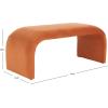 SAFAVIEH Home Collection – Tenko Emerald Green Curved Upholstered Accent Bench, Modern Minimalist Seating for Bedroom, Entryway or Living Room (BCH1300D)(Rust)