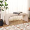 SAFAVIEH Home Collection – Tenko Emerald Green Curved Upholstered Accent Bench, Modern Minimalist Seating for Bedroom, Entryway or Living Room (BCH1300D)(Tan)
