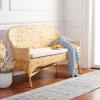 SAFAVIEH Home Collection Chorus Coastal Natural/White Cushion Woven Sofa Bench (Fully Assembled)