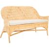 SAFAVIEH Home Collection Chorus Coastal Natural/White Cushion Woven Sofa Bench (Fully Assembled)