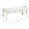SAFAVIEH Home Collection Everdeen Glam Light Grey Velvet/Gold Pillow Top Tufted Bench(Light Grey/Gold)