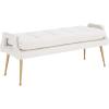 SAFAVIEH Home Collection Everdeen Glam Light Grey Velvet/Gold Pillow Top Tufted Bench(Light Grey/Gold)