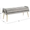 SAFAVIEH Home Collection Everdeen Glam Light Grey Velvet/Gold Pillow Top Tufted Bench(Silver Grey/Gold)