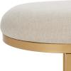SAFAVIEH Home Collection Iona Dark Grey/Walnut Open Shelf Bench with Cushion(Cream/Natural)