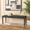 SAFAVIEH Home Collection Walda Mahogany Solid Wood & Woven Leather Bench for Foyer, Bedroom, Dining Room