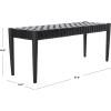 Safavieh Home Amalia 47-inch White and Oak Leather Weave Bench(Black / Black)