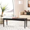 Safavieh Home Amalia 47-inch White and Oak Leather Weave Bench(Black / Black)