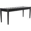 Safavieh Home Amalia 47-inch White and Oak Leather Weave Bench(Black / Black)
