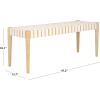 Safavieh Home Amalia 47-inch White and Oak Leather Weave Bench(White / Light Oak)