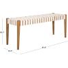 Safavieh Home Amalia 47-inch White and Oak Leather Weave Bench(White / Oak)