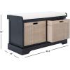 Safavieh Home Collection Landers Sand 2-Drawer/Cushion Storage Bench (Fully Assembled) BCH5702D(Black)