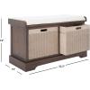 Safavieh Home Collection Landers Sand 2-Drawer/Cushion Storage Bench (Fully Assembled) BCH5702D(Brown)