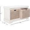 Safavieh Home Collection Landers Sand 2-Drawer/Cushion Storage Bench (Fully Assembled) BCH5702D(Distressed White)