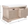 Safavieh Home Collection Landers Sand 2-Drawer/Cushion Storage Bench (Fully Assembled) BCH5702D(Sand)
