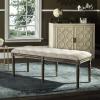 Safavieh Home Collection Rocha French Brasserie Tufted Grey and Rustic Oak 19-inch Wood Bench(Beige / Rustic Oak)