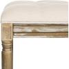 Safavieh Home Collection Rocha French Brasserie Tufted Grey and Rustic Oak 19-inch Wood Bench(Beige / Rustic Oak)