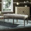 Safavieh Home Collection Rocha French Brasserie Tufted Grey and Rustic Oak 19-inch Wood Bench(Grey / Rustic Oak)