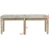 Safavieh Home Collection Rocha French Brasserie Tufted Grey and Rustic Oak 19-inch Wood Bench(Grey / Rustic Oak)
