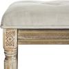 Safavieh Home Collection Rocha French Brasserie Tufted Grey and Rustic Oak 19-inch Wood Bench(Grey / Rustic Oak)