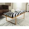 Safavieh Home Collection White and Gold Millie Zebra Loft Bench(Zebra / Gold)