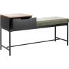 Safavieh Home Maruka 31-inch Grey Wash and Dark Green Faux Leather Bench with Storage(Grey Wash / Dark Green)