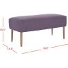 Safavieh Mercer Collection Levi Grey Mid-Century Bench(Plum)