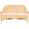 SAFAVIEH Home Collection Chorus Coastal Natural/White Cushion Woven Sofa Bench (Fully Assembled)