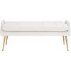 SAFAVIEH Home Collection Everdeen Glam Light Grey Velvet/Gold Pillow Top Tufted Bench(Light Grey/Gold)