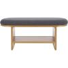 SAFAVIEH Home Collection Iona Dark Grey/Walnut Open Shelf Bench with Cushion(Grey/Natural)