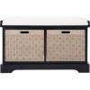 Safavieh Home Collection Landers Sand 2-Drawer/Cushion Storage Bench (Fully Assembled) BCH5702D(Black)