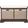 Safavieh Home Collection Landers Sand 2-Drawer/Cushion Storage Bench (Fully Assembled) BCH5702D(Brown)