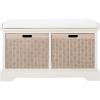 Safavieh Home Collection Landers Sand 2-Drawer/Cushion Storage Bench (Fully Assembled) BCH5702D(Distressed White)
