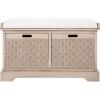 Safavieh Home Collection Landers Sand 2-Drawer/Cushion Storage Bench (Fully Assembled) BCH5702D(Sand)