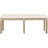Safavieh Home Collection Rocha French Brasserie Tufted Grey and Rustic Oak 19-inch Wood Bench(Beige / Rustic Oak)