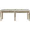 Safavieh Home Collection Rocha French Brasserie Tufted Grey and Rustic Oak 19-inch Wood Bench(Grey / Rustic Oak)